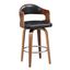 Mid-Century 27 Inch Counter Seat Height Swivel Barstool In Black