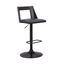 Milan Adjustable Swivel Gray Faux Leather and Black Wood Bar Stool with Black Base