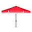 Milan Red and White Fringe 9 Crank Outdoor Auto Tilt Umbrella