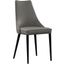 Milano Leather Dining Chair Set of 2 In Light Grey