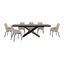Milena Shilo 7 Piece Extendable Dining Set with Faux Leather Swivel Chairs In Brown