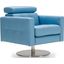 Milo Blue Leather Swivel Accent Chair