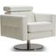 Milo White Leather Swivel Accent Chair