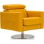 Milo Yellow Leather Swivel Accent Chair