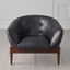 Mimi Chair In Black Marbled Leather