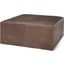 Minara 36 Inch Square Brown Leather Wrapped With Wood Base Ottoman