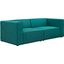 Mingle Teal 2 Piece Upholstered Fabric Sectional Sofa Set