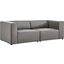 Mingle Vegan Leather 2-Piece Sectional Sofa Loveseat In Gray