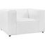 Mingle White Upholstered Fabric Arm Chair