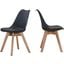 Mirage Modern Solid Wood Dining Side Chair Set of 2 In Black
