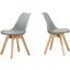 Mirage Modern Solid Wood Dining Side Chair Set of 2 In Gray