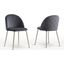 Miramar Velvet Metal Dining Chairs In Dark Gray Set of 2