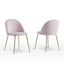Miramar Velvet Metal Dining Chairs In Pink Set of 2