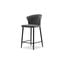 Ariel Graphite Leather And Black Legs Counter Stool
