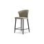 Ariel Pewter Leather And Black Legs Counter Stool