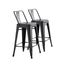 Modern 24 Inch Barstools Set of 2 In Distressed Black