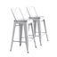 Modern 24 Inch Barstools Set of 2 In Distressed White