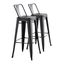 Modern 30 Inch Barstools Set of 2 In Distressed Black