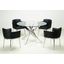 Dusty Dining Set With Round Glass Table And Swivel Club Chairs In Black