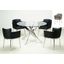 Dusty Dining Set With Round Glass Table And Swivel Club Chairs In Gray