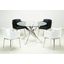 Dusty Dining Set With Round Glass Table And Swivel Club Chairs In White