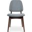 Modern Brazilian Ariel Side Chair In Essence Grey Upholstery and Nogal Frame