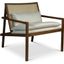 Modern Brazilian Barra Cane Lounge Chair In Natural Upholstery, Pecan Frame and Natural Cane Webbing