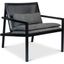 Modern Brazilian Barra Cane Lounge Chair In Slate Upholstery, Black Frame and Black Cane Webbing