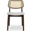 Modern Brazilian Beth Cane Side Chair In Medley Ivory Seat, Nogal Frame and Natural Cane Webbing