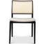 Modern Brazilian Charlotte Cane Side Chair In Alabaster Seat, Ebano Frame and Natural Cane Webbing