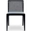 Modern Brazilian Eloa Cane Side Chair In Essence Grey Seat, Ebano Frame and Ebano Cane Webbing