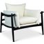 Modern Brazilian Hara Accent Chair In Boucle Ivory Upholstery and Black Frame