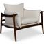 Modern Brazilian Hara Accent Chair In Boucle Ivory Upholstery and Neutral Brown Frame