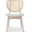 Modern Brazilian Joelma Cane Side Chair In Boucle Crafted Glaze Seat, Nevoa Frame and Natural Cane Webbing