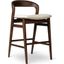 Modern Brazilian Velma Counter Stool In Medley Ivory Seat and Nogal Frame