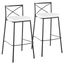 Modern Charlotte 30 Inch Fixed Height Barstool Set of 2 In Black