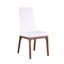 Modern Contour Back Upholstered Side Chair With Solid Wood Base Set of 2 In Walnut