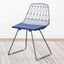 Modern Geometric Metal Dining Chair Set of 2 In Midnight Blue