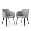 Modern Jason Dining Arm Chair Set of 2 In Light Grey