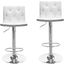 Modern Swivel Bar Stool With Crystal And Tufted Look Set of 2 In White
