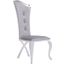 Modrest Bonnie Modern Grey Velvet And Stainless Steel Dining Chair Set Of 2