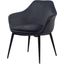 Modrest Wilson Modern Grey Velvet And Black Dining Chair