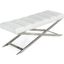 Modrest Xane Contemporary White And Brushed Stainless Steel Bench