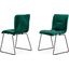Modrest Yannis Modern Green Fabric Dining Chair Set Of 2