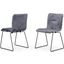 Modrest Yannis Modern Grey Fabric Dining Chair Set Of 2