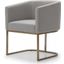 Modrest Yukon Modern Medium Grey Fabric And Antique Brass Dining Chair