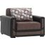 Mondomax Upholstered Convertible Armchair with Storage In Brown