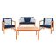 Montez 4 Pc Outdoor Set with Accent Pillows in Navy