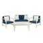 Montez White/Navy 4 Piece Outdoor Set With Accent Pillows