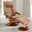 Montreal Recliner And Ottoman With Pillow In Sand Top Grain Leather